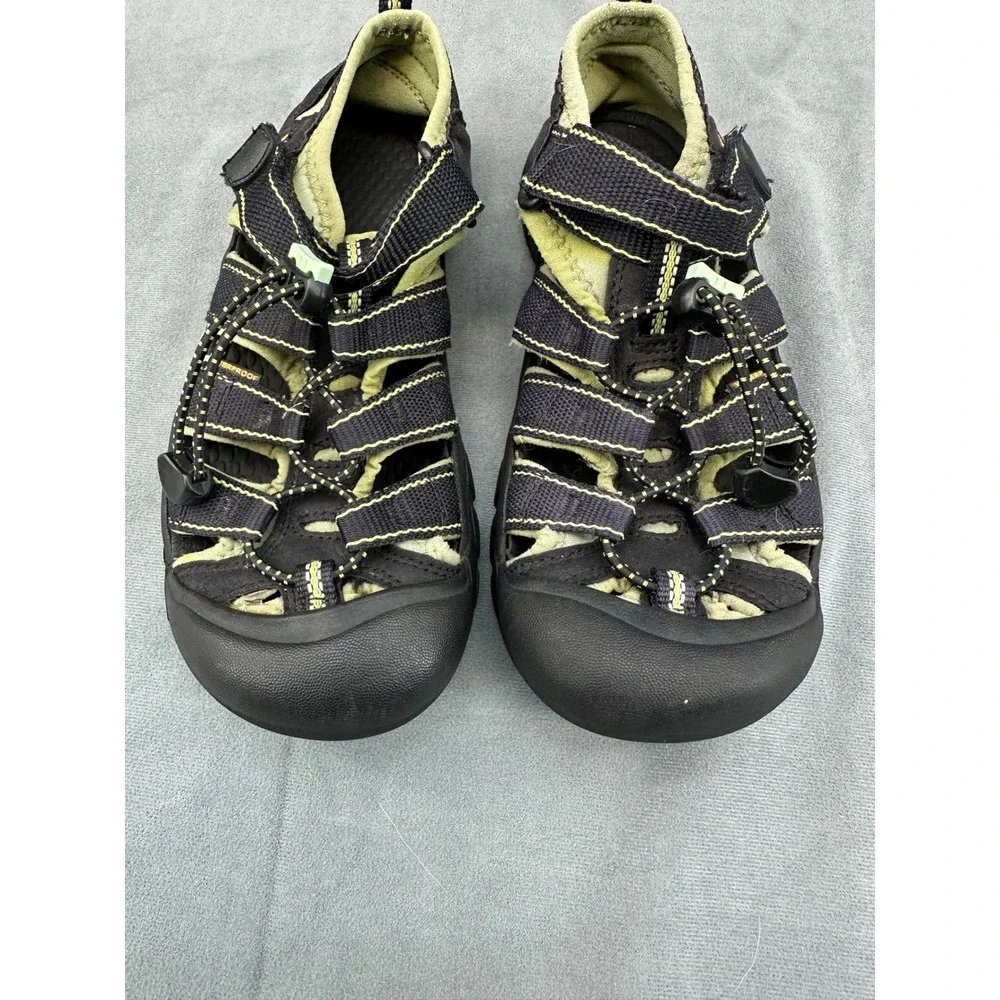 KEEN Newport H2 Kids Waterproof Sport Sandals Black Lime Green Size 4 Youth
